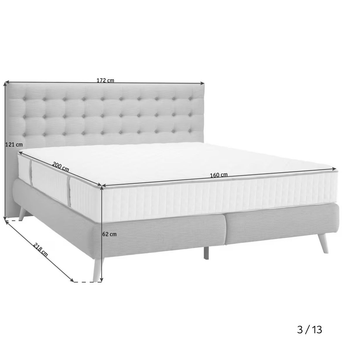 Letti: Bett mit Matratze 160x200 cm grau – Usato da Brittnau venduto da Nina1234 1