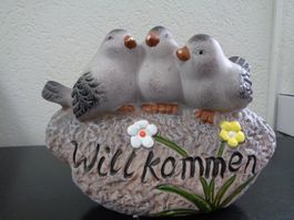 Vögel mit Willkommen Aufschrift (22 cm)