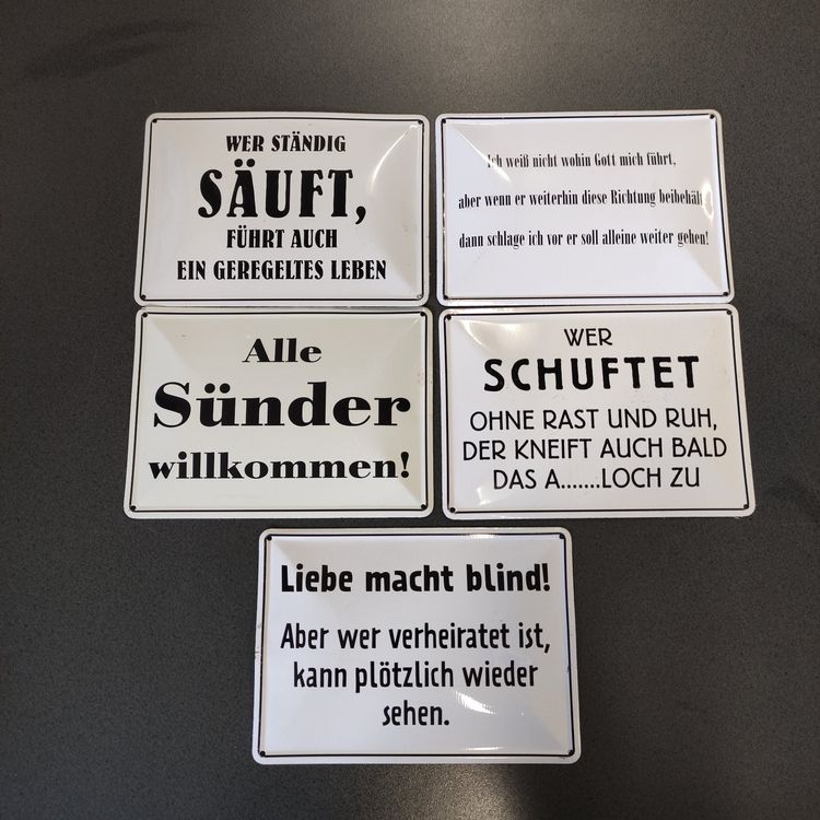 5x Blechschild lustige Sprüche Schilder 14x10cm Kaufen auf Ricardo