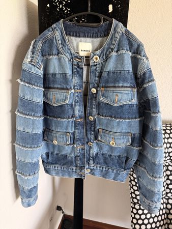 Sandro Paris Patchwork Denim Jacket - size M