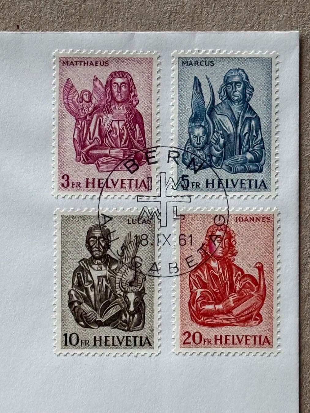 Tutti i francobolli: 381-384, FDC Evangelisten – Usato da Aarau venduto da hilde47 1