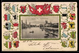 AK Zürich, Von der Uto-Brücke, Wappen