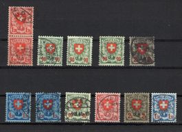 Lots Timbres Suisse  , 1924 - 1940  Wappenmuster voir Photos
