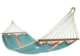 La Siesta Stabhängematte (Türkis/Orange) – Top Zustand