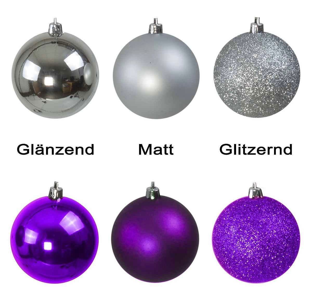 Tutte le decorazioni: Riesen Weihnachtskugelset 130 tlg Silber/Violett – Nuovo e nell'imballaggio originale da Basel venduto da Seifehuesli 5