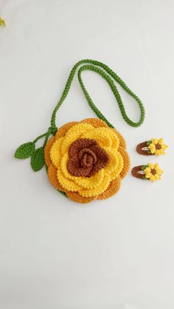 Häkel Kindertasche mit Haarspangen