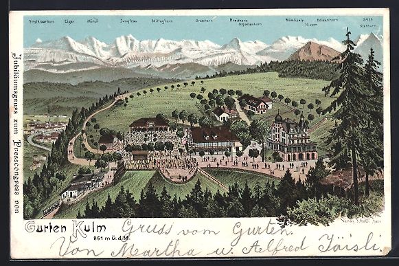 Cartes postales: Litho Bern, Gurten Kulm, Etablissement u – D'occasion à Berlin par bartko-reher