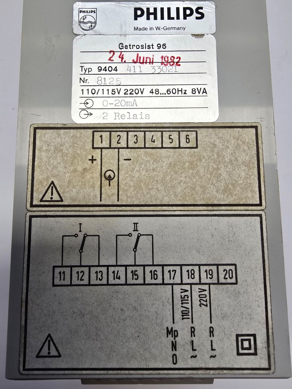 Philips Sistema di controllo: PI-Regler Philips Getrosist96  (1982) – Usato da Balgach venduto da Zwickau01 4