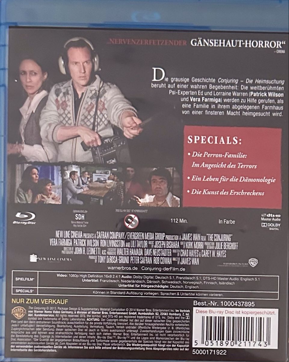 Tous les DVDs: Conjuring - Die Heimsuchung Blu-ray neuwertig – D'occasion à Malters par Gustov 1