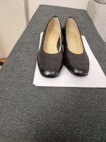 Schwarze Nappaleder Pumps Gr. 38, Blockabsatz