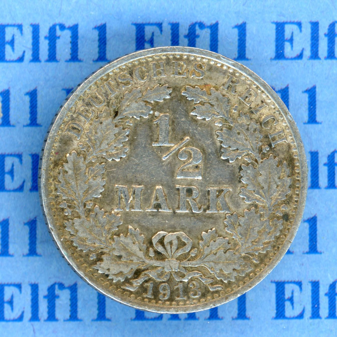 Tutti le monete: DEM___0.50 1913A vz 1/2 Mark – Usato da Widnau venduto da Elf11