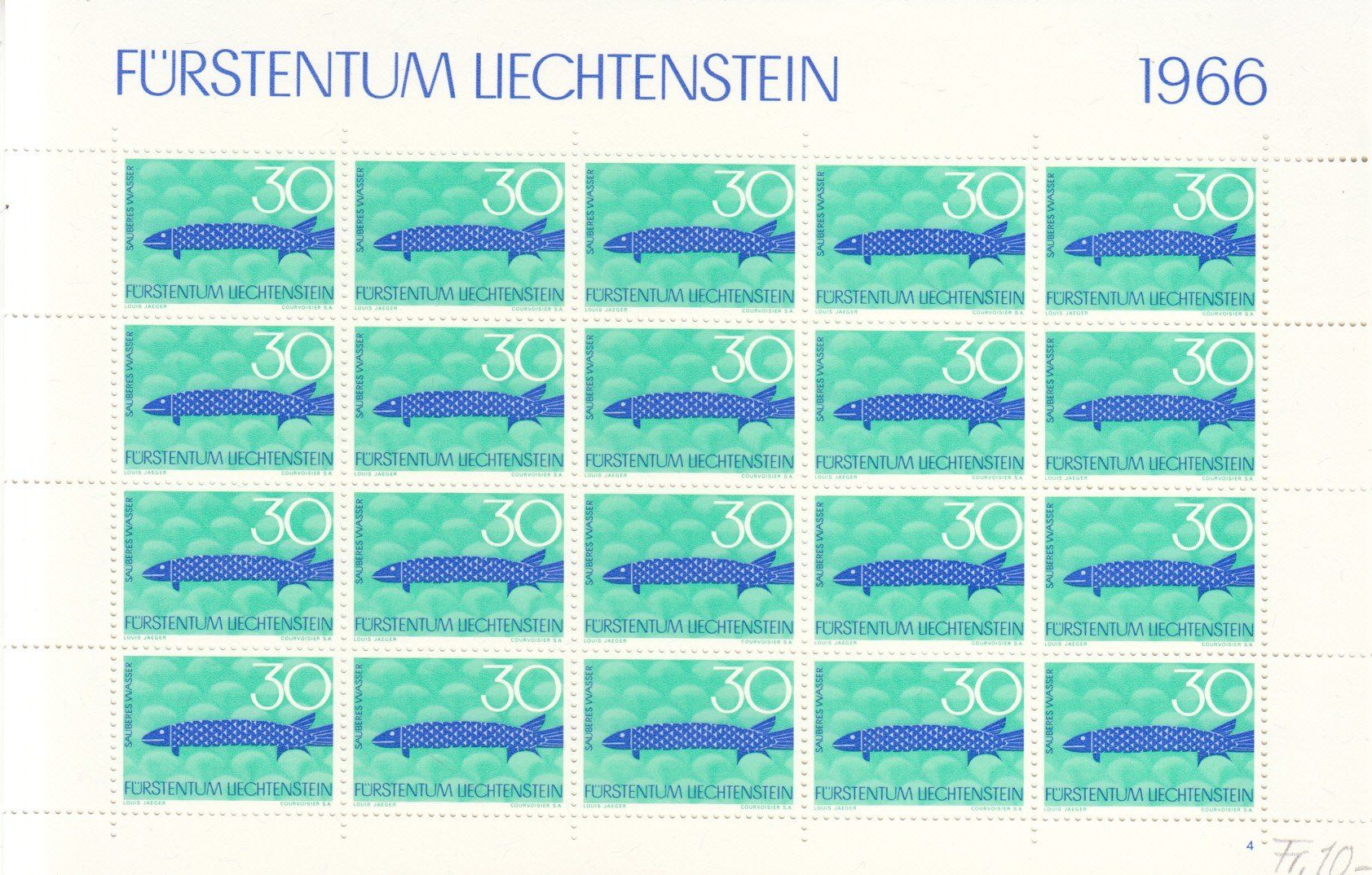 Tutti i francobolli: LBK 395 - 398 Bogen postfrisch – Usato da Bürglen TG venduto da StampGraf 2