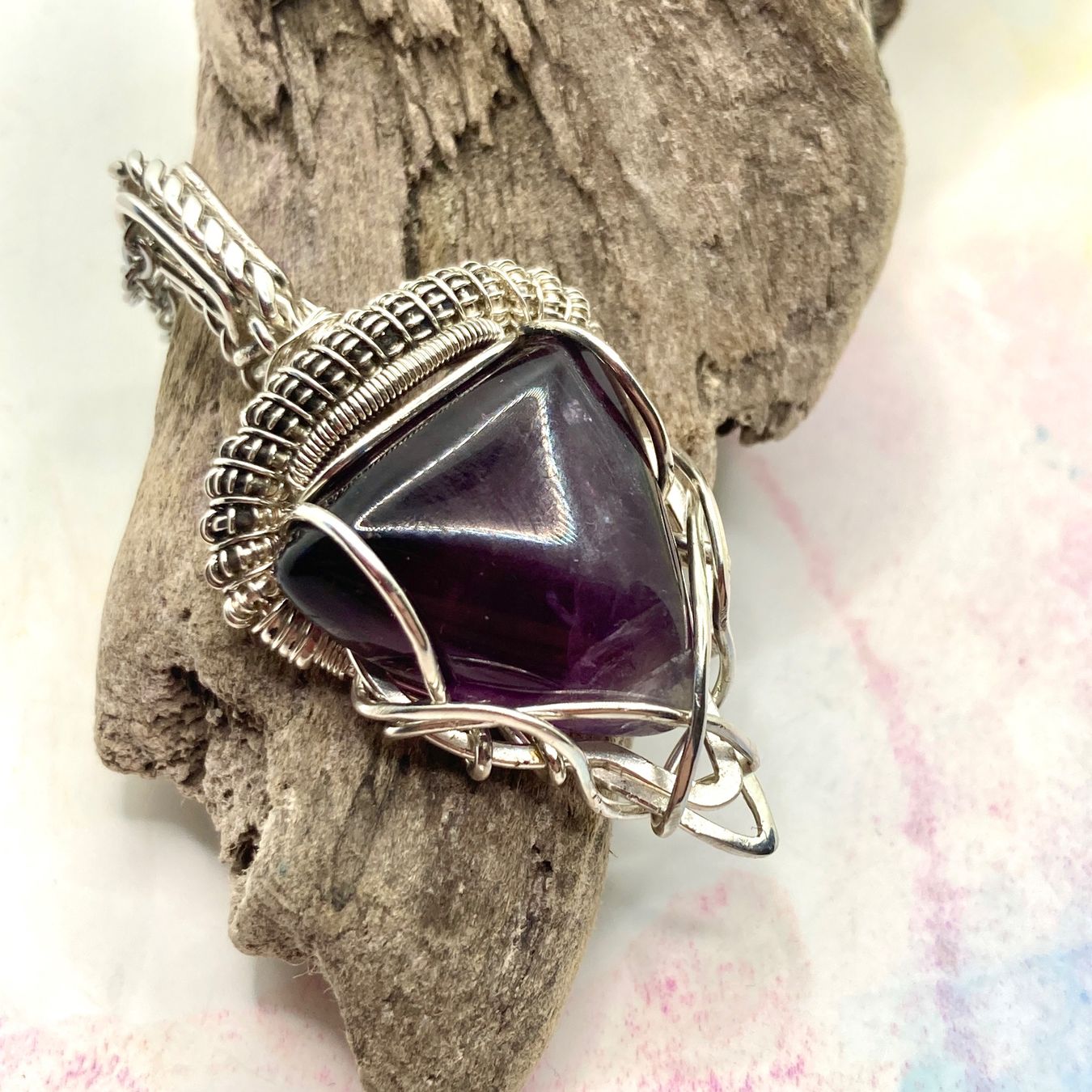 Catenine: Silber Anhänger mit Amethyst – Nuovo (secondo la descrizione) da Solothurn venduto da Kiki_Di 4