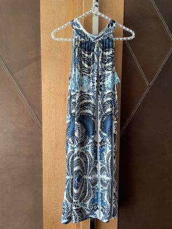 Strandkleid blau - creme - nude onsize