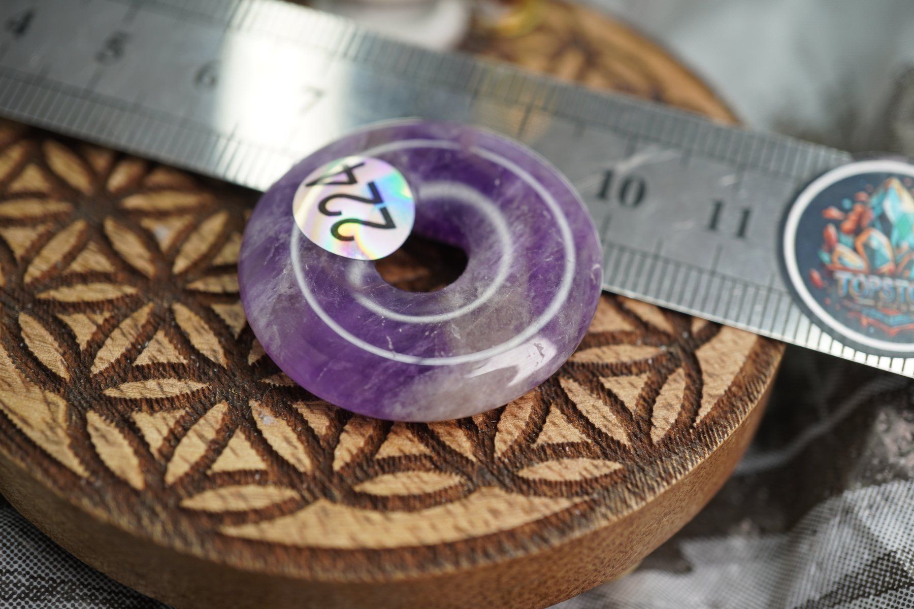 Minerali & Pietre curative: Amethyst      ca30mm     Top  Pi Scheibe – Nuovo e nell'imballaggio originale da Eschenbach SG venduto da topstone