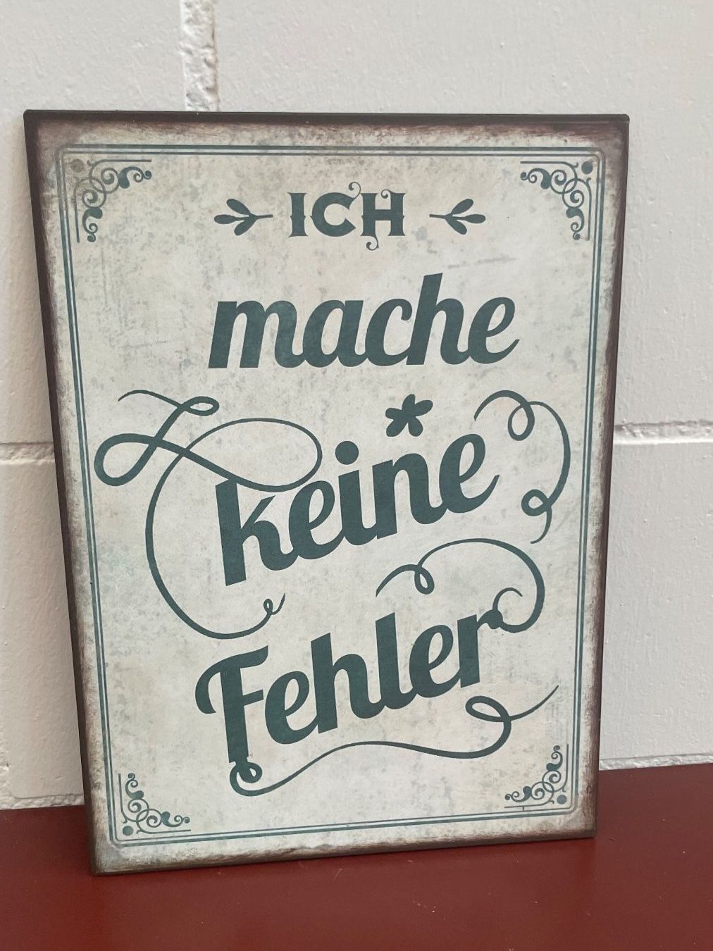 Insegne: Vintage Blechschild "Ich mache keine Fehler!" – Nuovo (secondo la descrizione) da Wald ZH venduto da shypi