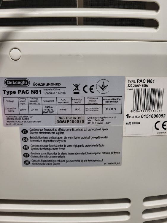 De'Longhi Pac N81 Klimaanlage  3