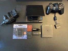 PS2 Slim Console Bundle w/ FreeMcBoot & HDMI Adapter 