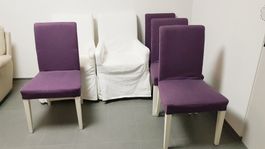 6 IKEA Stühle mit zusätzlichen Überzügen