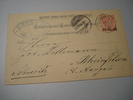 Ganzsache 1888. österr. Post in der Türkei, o Fillipopel