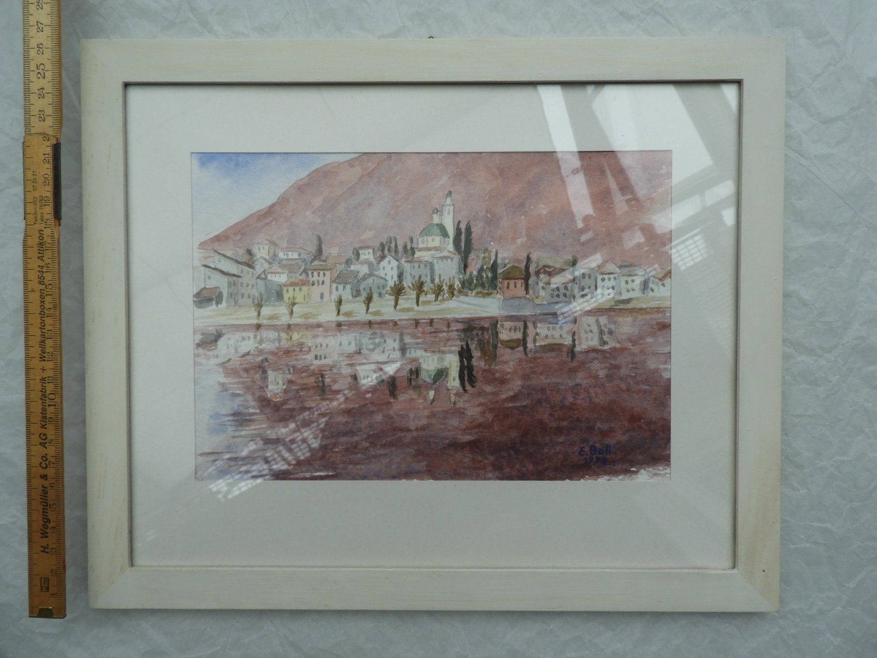Dipinti: Aquarell Gemälde E. Boll 1978, Bilderrahmen, Gardasee, Riva – Usato da Gutenswil venduto da Sibe7