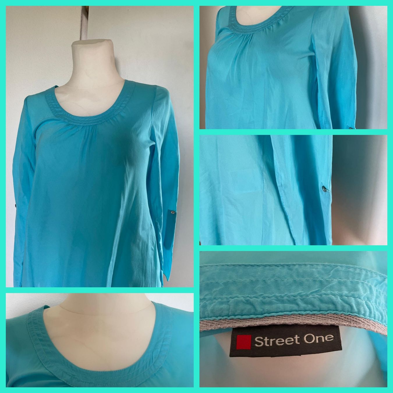 Blusen: ***STREET ONE*** Bluse türkis Gr 40 – Gebraucht aus Wädenswil von H2H_Secondhandshop
