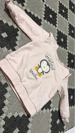 Pullover rosa Motiv Pinguin Grösse 80