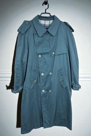 Trench-Coat Burberry Vintage bleu canard - 38 Long Homme