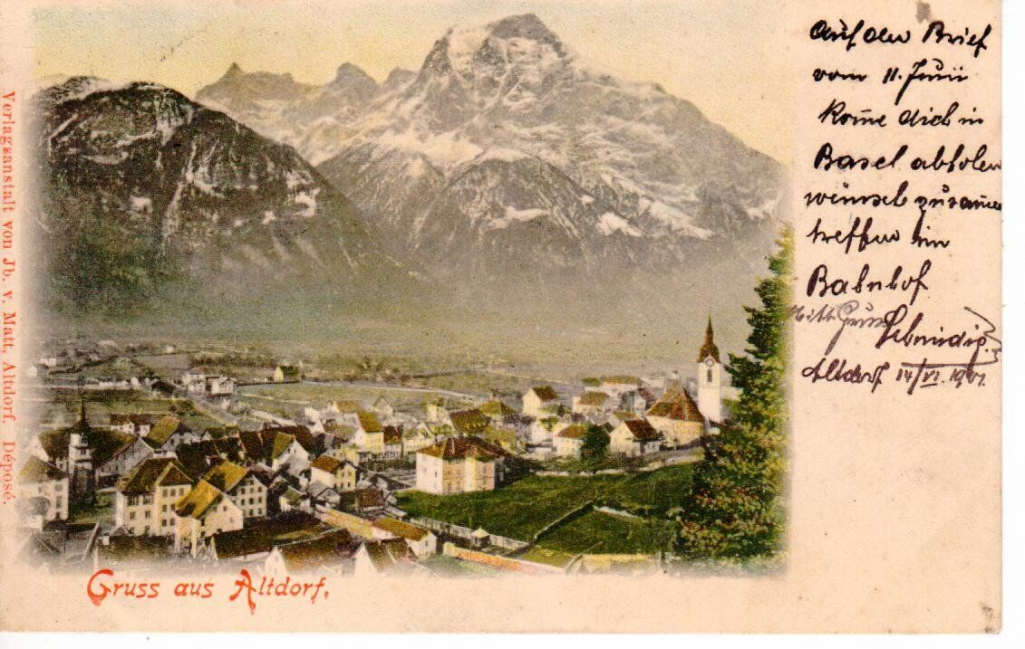 Cartoline postali: Gruss aus Altdorf 1901 – Usato da Wolhusen venduto da Curver9