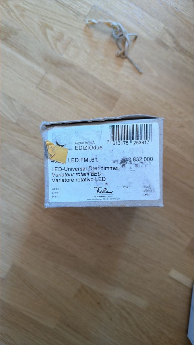 Feller Schalter: Feller EDIZIOdue LED Dimmer Universal - Neuwertig! – Neu (gemäss Beschreibung) aus Steffisburg von gia_5gkm