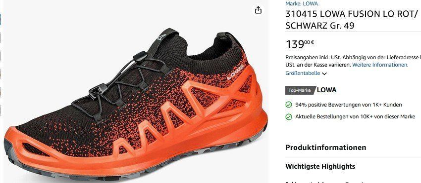 Lowa Scarpe da uomo: LOWA Sneakers  46 – Usato da Collonges venduto da arashee 1