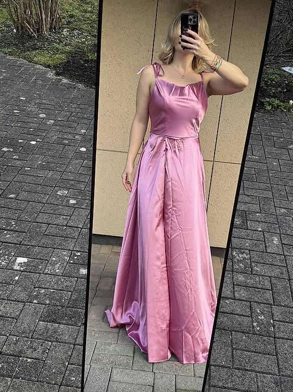 Vestiti: Abendkleid Satin Pink Träger Langes Kleid – Nuovo e nell'imballaggio originale da Appenzell venduto da mir_rqn6