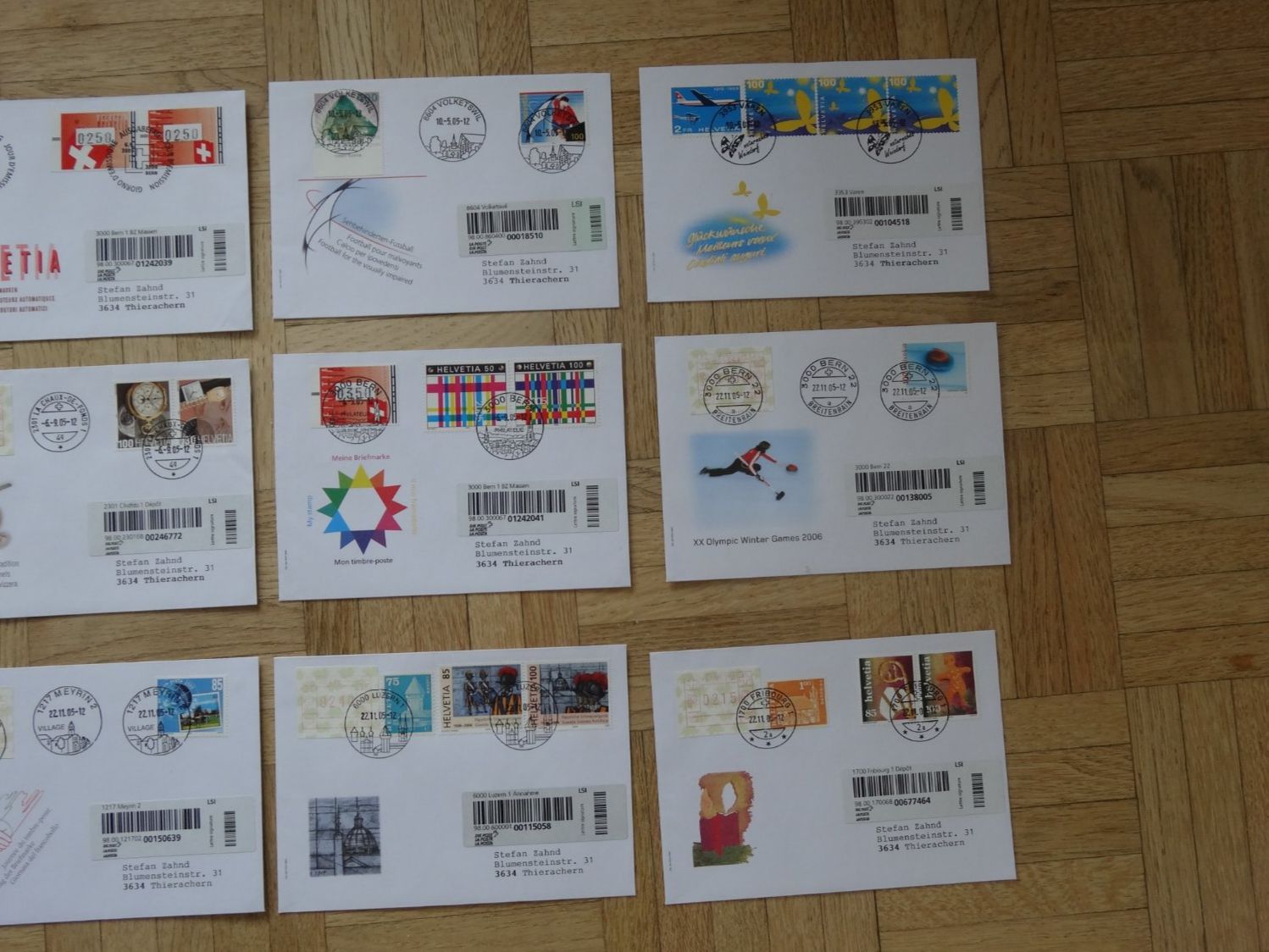 Tutti i francobolli: Timbres   Lot  (B)  10x   2005   Recommandé – Usato da Romanel-sur-Lausanne venduto da Swift13 2