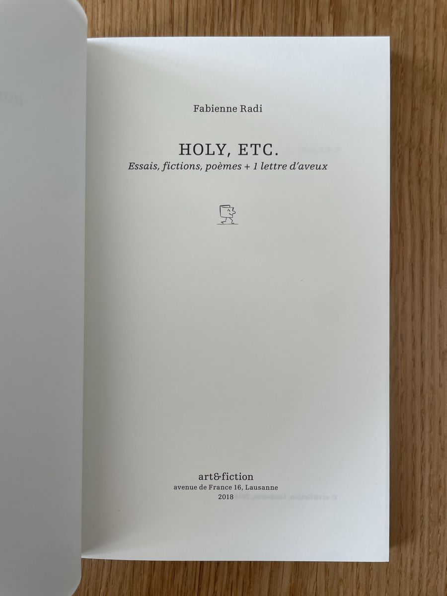 Libri: Holy, etc. De Fabienne Radi  – Usato da Fribourg venduto da Mymikrakra01 2