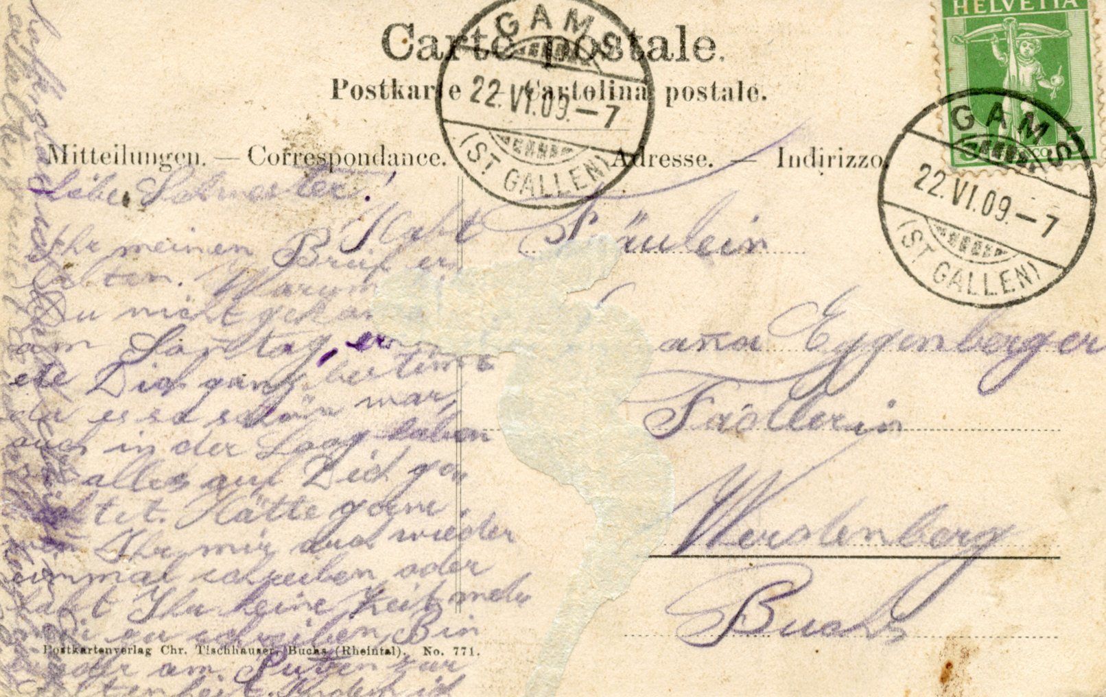Cartoline postali: Wildhaus SG – Usato da Ruggell venduto da spalkur42 1