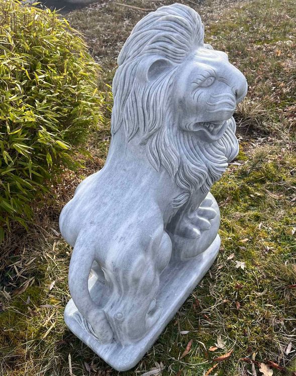 Große Löwen Statue Garten Marmor Stein 1m Gartenskulptur Kaufen auf