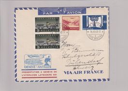 Par avion - Vol spécial Genève - Antilles - 1948