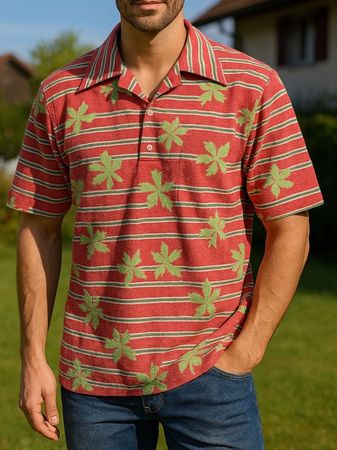 Vintage Hemd herren Poloshirt Gr. L Hawaii 72