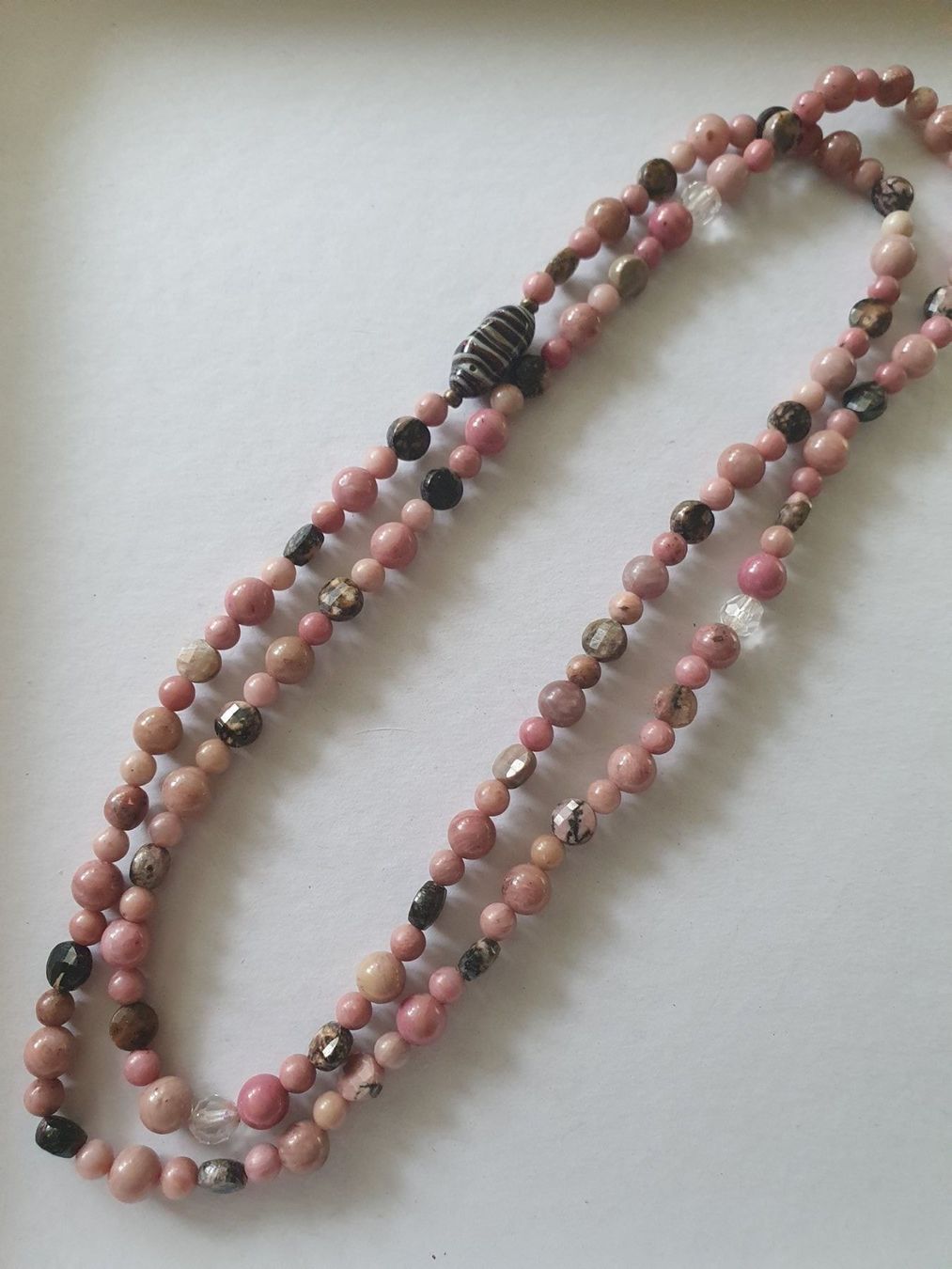Catenine: Lang Kette. Rhodochrosite mit Rhodonit – Nuovo (secondo la descrizione) da Benglen venduto da Meercat3