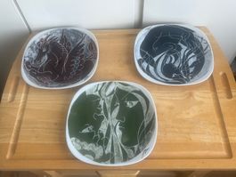 3 Künstlerische Wandteller, von Hans Erni