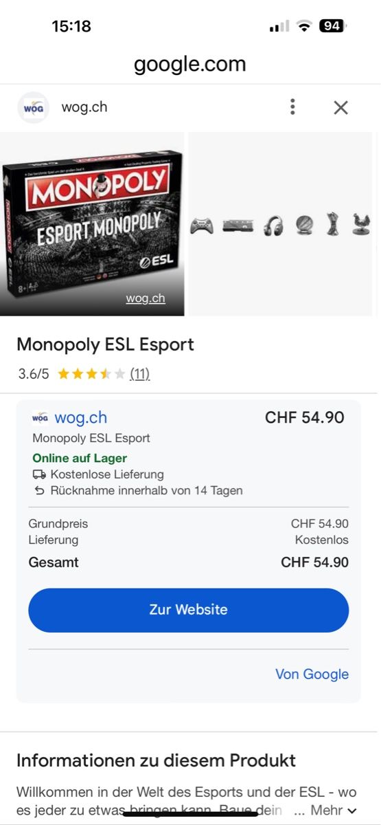 Jeux: Monopoly Esport Neu – Neuf avec emballage d'origine à Vezia par sidu03 6