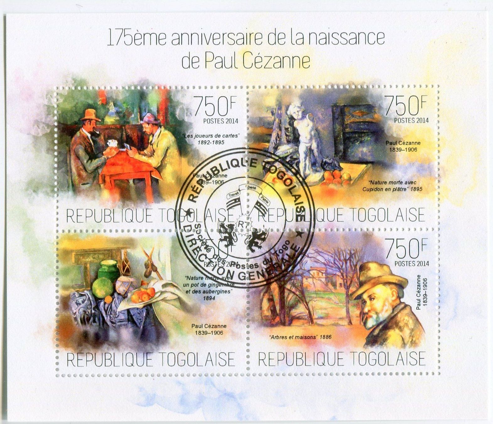 Alle Briefmarken: Block "Malerei. Paul Cézanne". Togo. – Neu und originalverpackt aus Basel von Butsch5