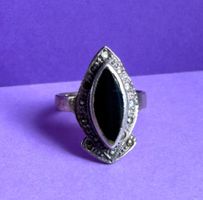 Silberring Onyx Tropfen (54)