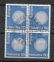 Timbres Suisse: Bloc de 4 1970 N°482 avec gomme