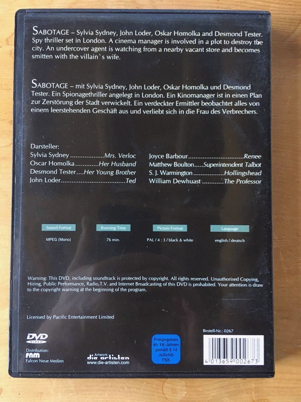 Alle DVDs: Sabotage by Alfred Hitchcock – Gebraucht aus Muttenz von Golden_Times 1