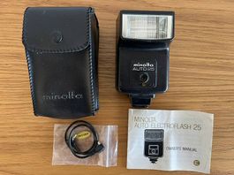 Minolta Auto Electroflash 25 inkl. Manual, Hülle und Kabel