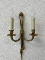 Vintage Wandlampe 2-flammig aus Messing
