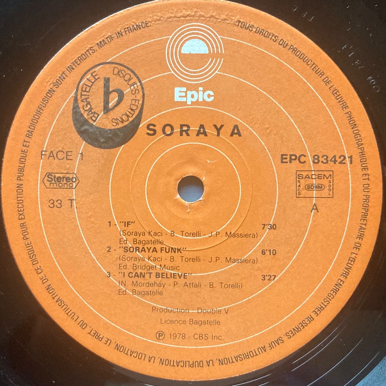 Dischi in vinile: SORAYA - SORAYA – Usato da Poliez-Pittet venduto da Newtown-Records 2