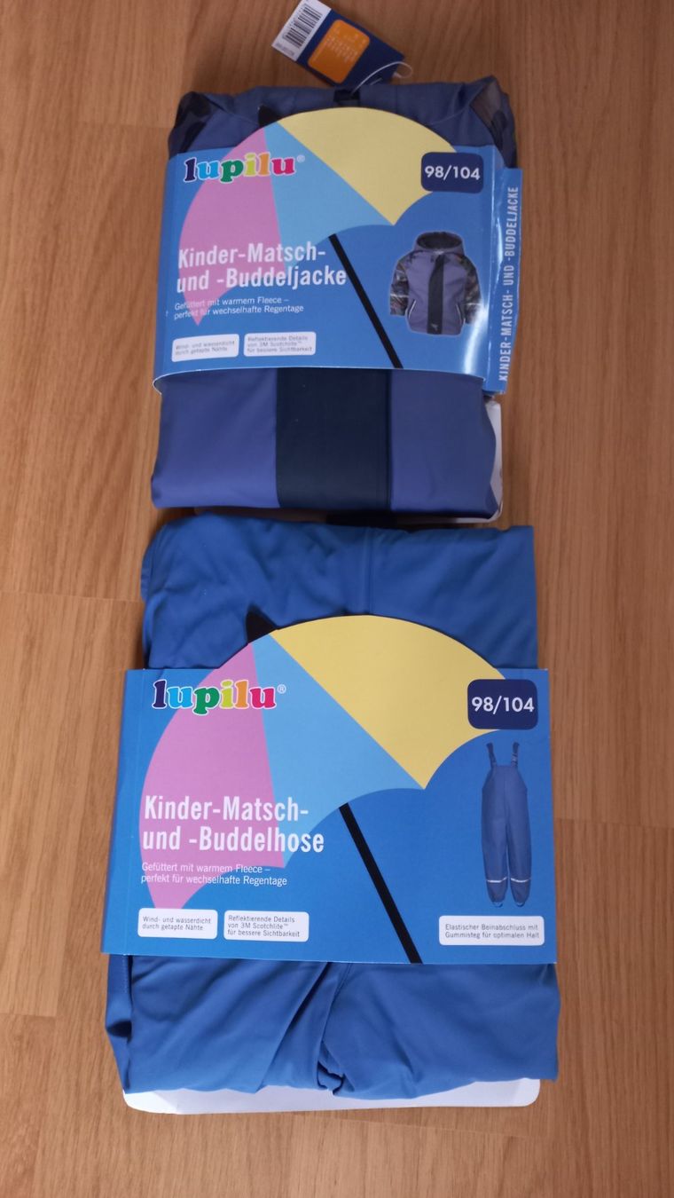 Lupilu Lotti di vestiti: Matsch-und Buddeljacke/Hose – Nuovo e nell'imballaggio originale da Niederried b. Kall venduto da gabber23
