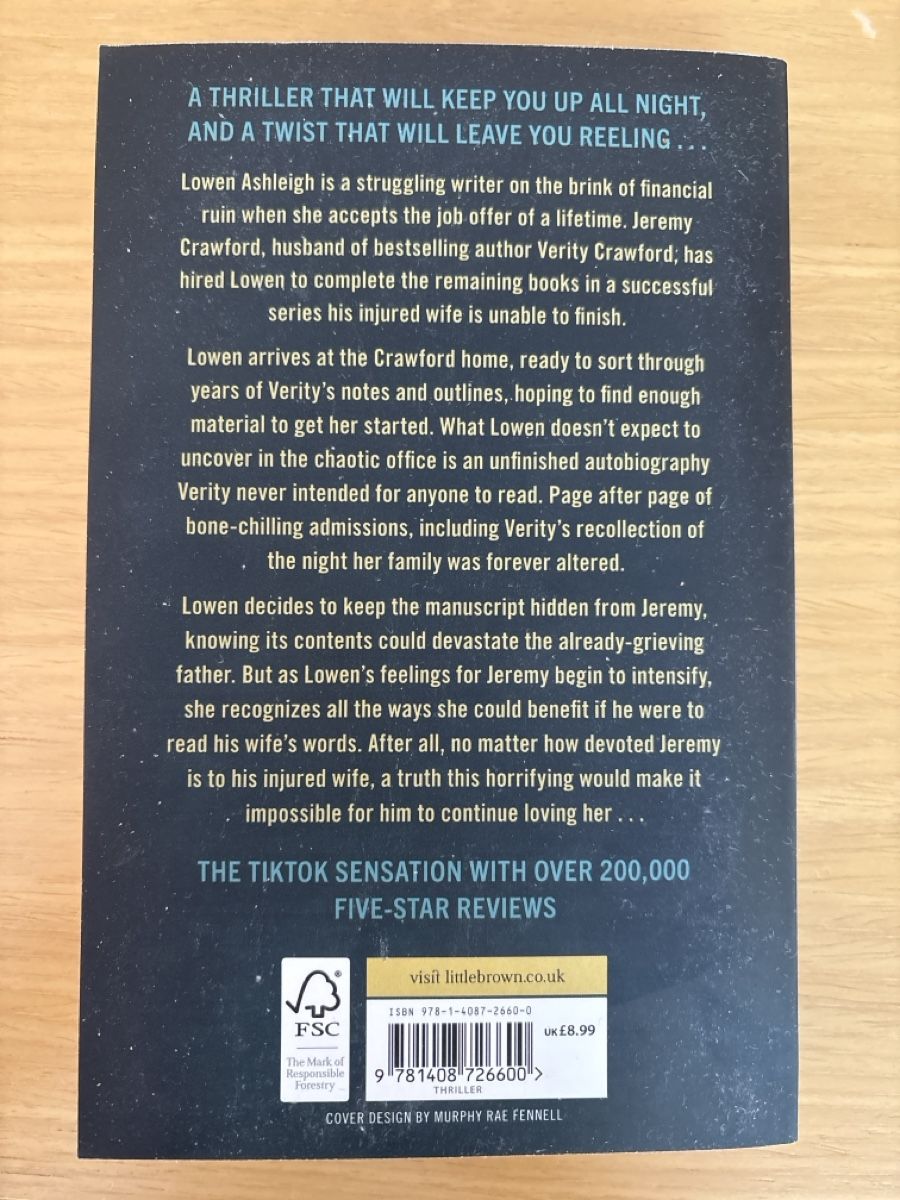 Libri: Verity - Colleen Hoover – Nuovo (secondo la descrizione) da Zürich venduto da Sma_v88p 1